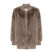 P.a.r.o.s.h. Faux Fur Coat Ecopelliccia 064 Gray, Dam