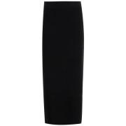 Fabiana Filippi Elegant Ribbad Midi Kjol Black, Dam