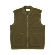 Universal Works Zip Waistcoat Green, Herr