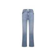 Fabienne Chapot Mid-High Midja Straight Denim Byxor Blue, Dam