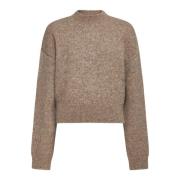 Jacquemus Beige Melange Mock Neck Sweater Beige, Dam