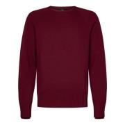 Doppiaa Burgundy Ull Cashmere Tröja Red, Herr