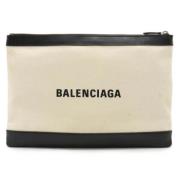 Balenciaga Vintage Pre-owned Canvas kuvertvskor Beige, Dam