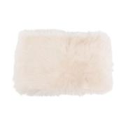 Fabiana Filippi Vit Faux-Fur Finstickad Halsduk White, Dam