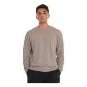 Emporio Armani Logo Rundhals Pullover Lätt Tyg Gray, Herr