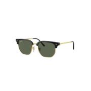 Ray-Ban Clubmaster Solglasögon Svart/Guld Grön Lins Black, Unisex