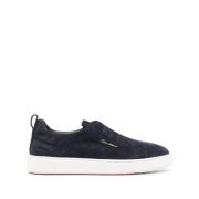 Santoni Slip-on sneakers i mocka Blue, Herr