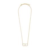 Carolina Herrera Initials Insignia Guld Kedja Halsband Yellow, Dam