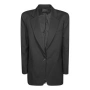 Andamane Oversized Stretch Ull Blazer Black, Dam