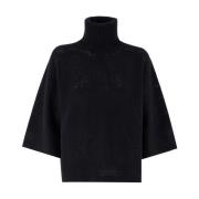 Fabiana Filippi Platinum Grid Stitch Sweater Black, Dam