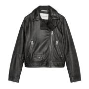 Marc O'Polo Biker läderjacka regular Black, Dam