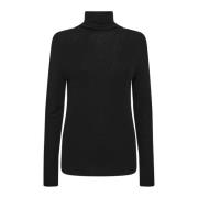 MOS Mosh Svart Rollneck Stickad Tröja Black, Dam