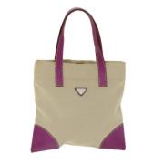 Prada Vintage Pre-owned Canvas totevskor Beige, Dam