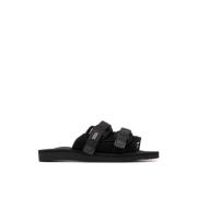 Suicoke Svarta Läder Slides Sandaler Black, Dam