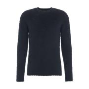 Roberto Collina Mysig Stickad Crew Neck Tröja Blue, Herr