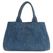 Prada Vintage Pre-owned Denim totevskor Blue, Dam