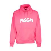 Msgm Fuchsia Borste Hoodie Pink, Herr