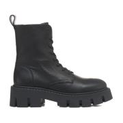 Copenhagen Shoes Läder Combat Boots med Dragkedja Black, Dam