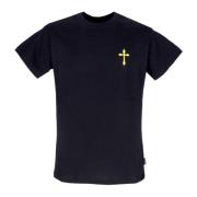 Propaganda Svart Ribbad T-shirt med Ormtryck Black, Herr