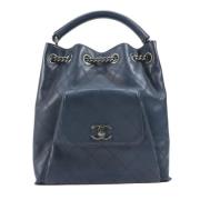 Chanel Vintage Pre-owned Laeder ryggsckar Blue, Dam