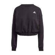 Adidas Svart 3-Stripes Crop Sweatshirt Black, Dam