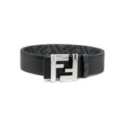 Fendi Reversibel Läderbälte FF Logo Black, Herr