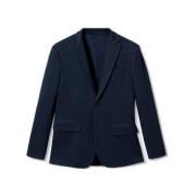 Mango Blå Knäppt Blazer Vår/Sommar Män Blue, Herr