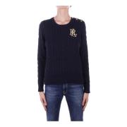 Ralph Lauren Blå Logo Front Sweater Blue, Dam