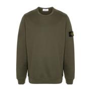 Stone Island Ekologisk Bomull Compass Sweatshirt Green, Herr