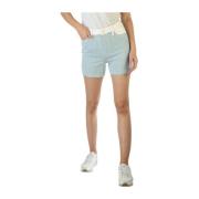 Tommy Hilfiger Randig bomullsblandade shorts Blue, Dam