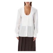 JW Anderson Vit Pintuck Bib Skjorta White, Dam