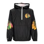 Mitchell & Ness Chicago Blackhawks Windbreaker Anorak Black, Herr