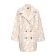 Pinko Monogram Dubbelknäppt Kappa Beige, Dam