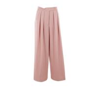 Dries Van Noten Rosa Ull Palazzo Byxor Pink, Dam