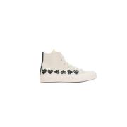 Comme des Garçons Play Vita High-Top Canvas Sneakers White, Dam