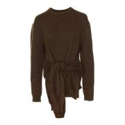 JW Anderson Draped Tie Front Sweater Brown, Dam