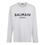 Balmain Klassisk Vit Bomull T-shirt White, Herr