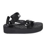 Palm Angels Svarta Sandaler med Logoband Black, Dam