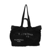 Balenciaga Canvas Toteväska med Logotyptryck Black, Dam