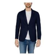 Mulish Blå Knäppt Blazer för Män Blue, Herr