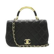 Chanel Vintage Pre-owned Laeder axelremsvskor Black, Dam