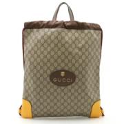 Gucci Vintage Pre-owned Canvas ryggsckar Beige, Dam