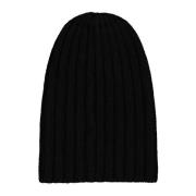 Laneus Alpacka Ribbstickad Beanie Mössa Black, Unisex