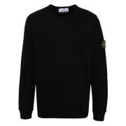 Stone Island Ekologisk Bomull Crewneck Sweatshirt Black, Herr