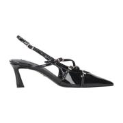 Steve Madden Svarta Patentläder Strappy Sandaler Black, Dam