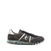 Premiata Panelled Sneakers med Logo Patch Gray, Herr