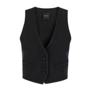 Plain Units Svart Smoking Gilet Jacka Black, Dam