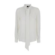 Pinko Vit Crepe Blus White, Dam