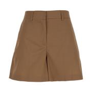 Plain Units Beige Bomulls Shorts Brown, Dam