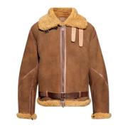 Burberry Shearlingjacka med fickor Brown, Herr